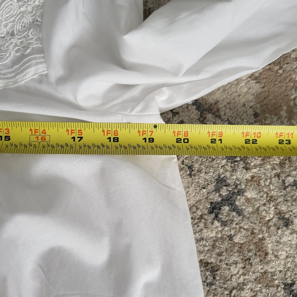 Eileen West XS Long White Long Sleeve Cotton Nightgown Pockets Cottagecore New - Picture 9 of 12